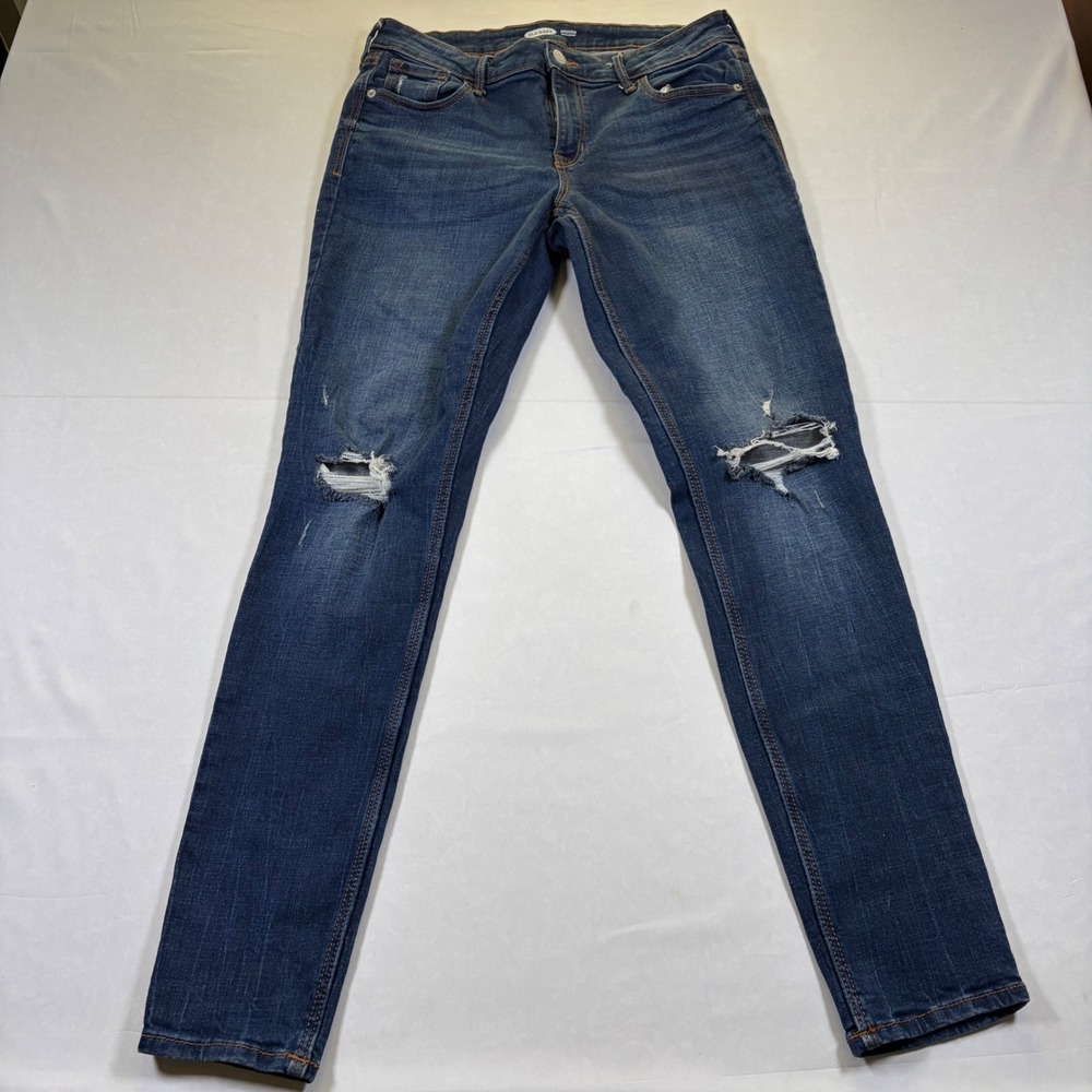 Old Navy Rockstar Super Skinny Jeans Distressed Dark Wash Denim Kids